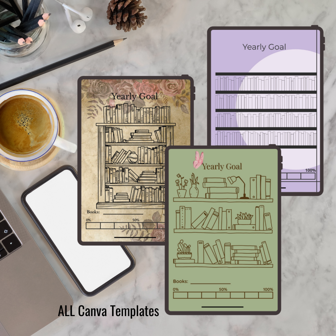 Booked & Busy Reading Journal – Cozy Cottage / Modern / Vintage | Printable PDF & Canva Template