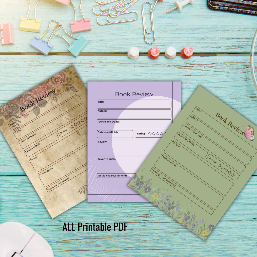 Booked & Busy Reading Journal – Cozy Cottage / Modern / Vintage | Printable PDF & Canva Template