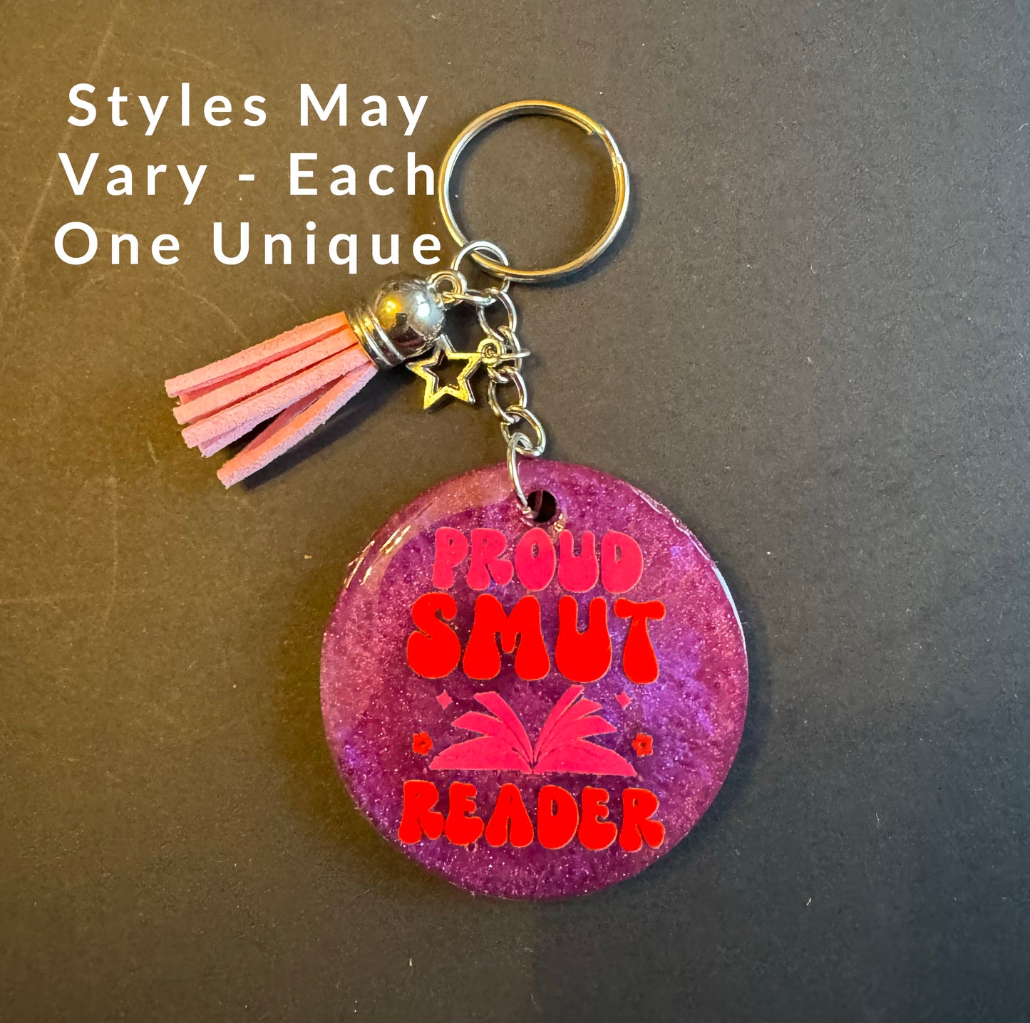 Spicy Bookish Quote Resin Keychain