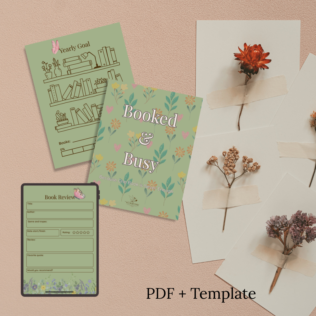 Booked & Busy Reading Journal – Cozy Cottage / Modern / Vintage | Printable PDF & Canva Template