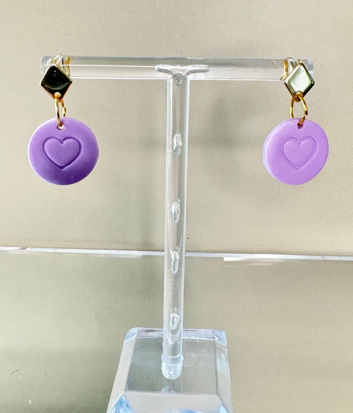 Candy Heart Earrings – Pastel Polymer Clay Collection