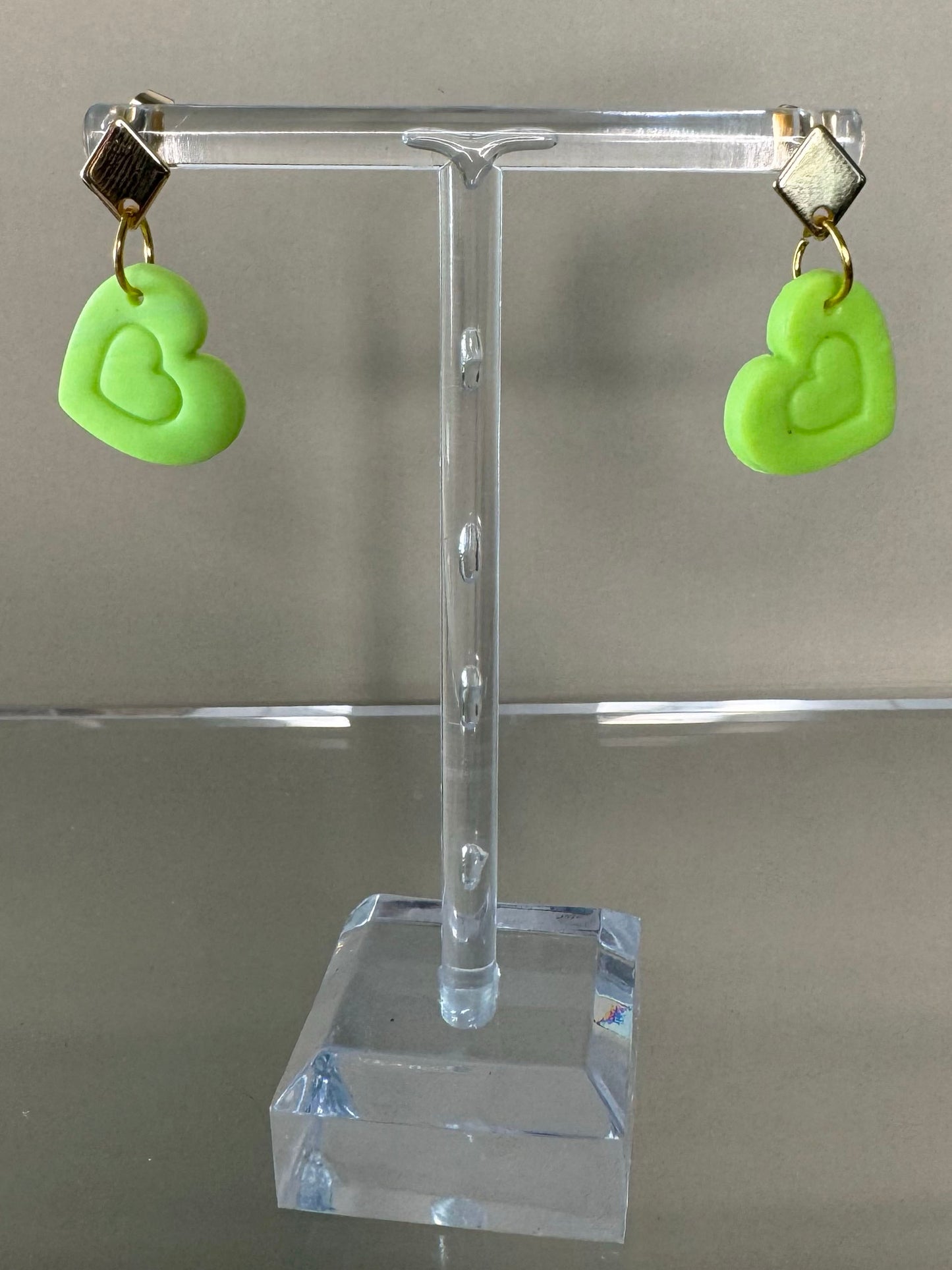 Candy Heart Earrings – Pastel Polymer Clay Collection