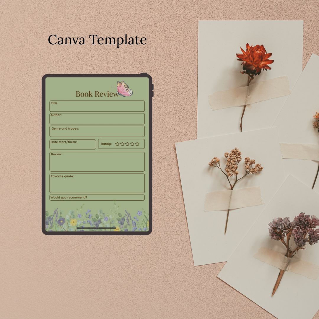 Booked & Busy Reading Journal – Cozy Cottage / Modern / Vintage | Printable PDF & Canva Template