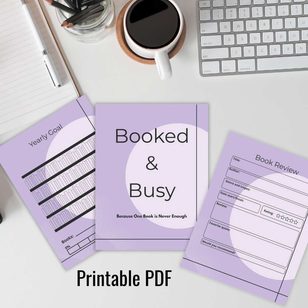 Booked & Busy Reading Journal – Cozy Cottage / Modern / Vintage | Printable PDF & Canva Template