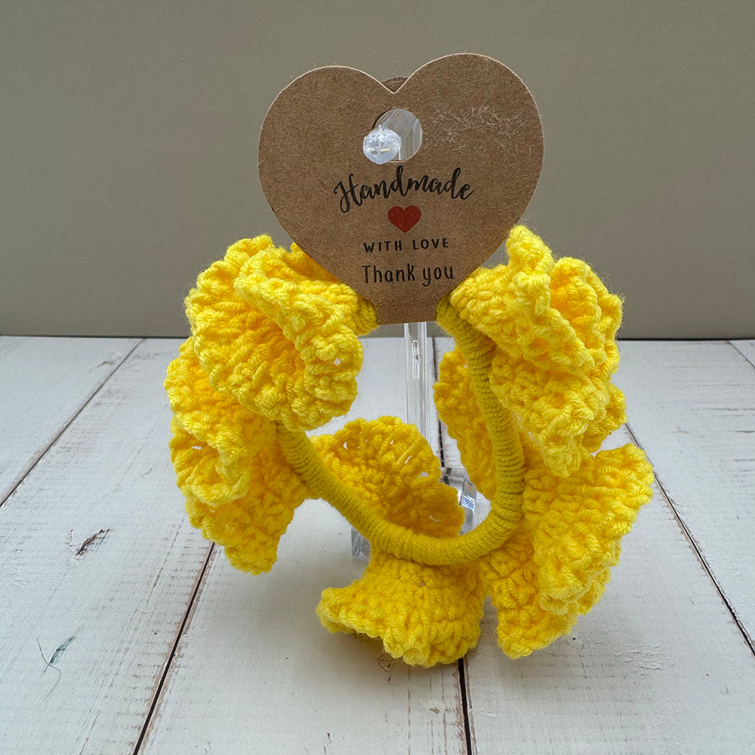 Cozy Crocheted Scrunchies – Handmade Hair Ties for Book Lovers