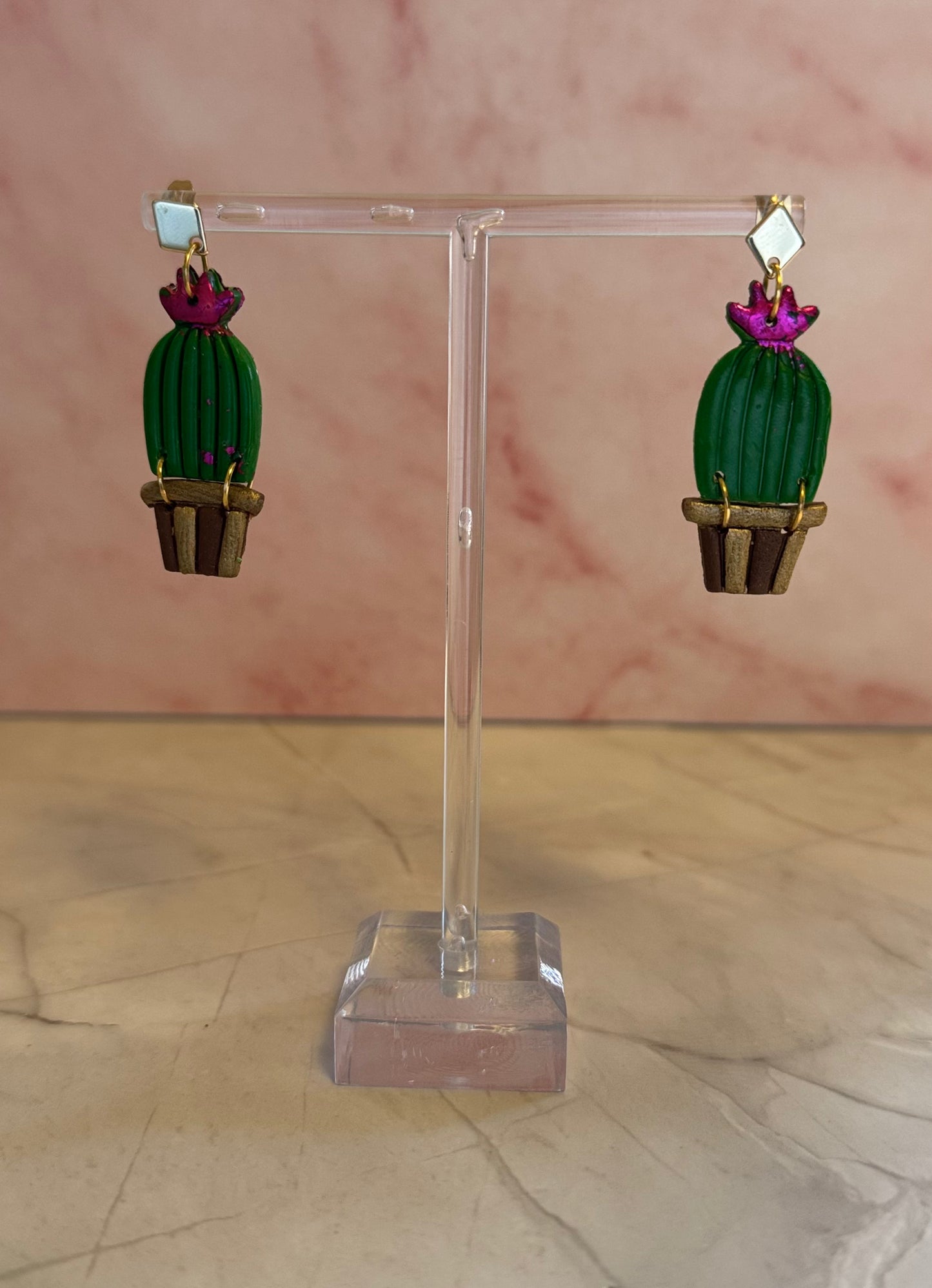 Desert Bloom Earrings – Handmade Cactus Collection