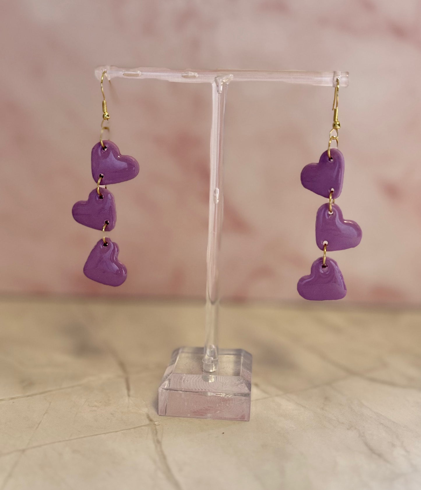Dreamy Heart Drops – Handmade Cascading Heart Earrings