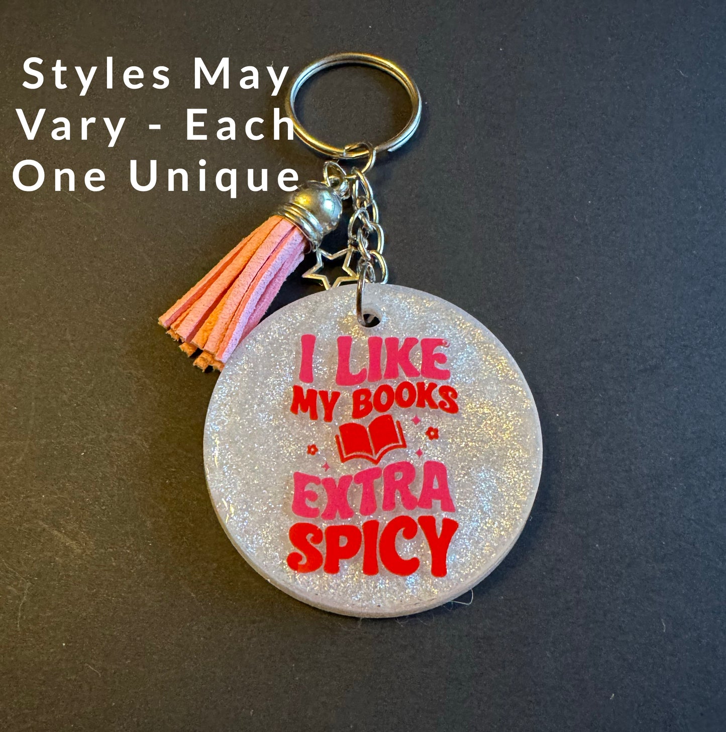 Spicy Bookish Quote Resin Keychain