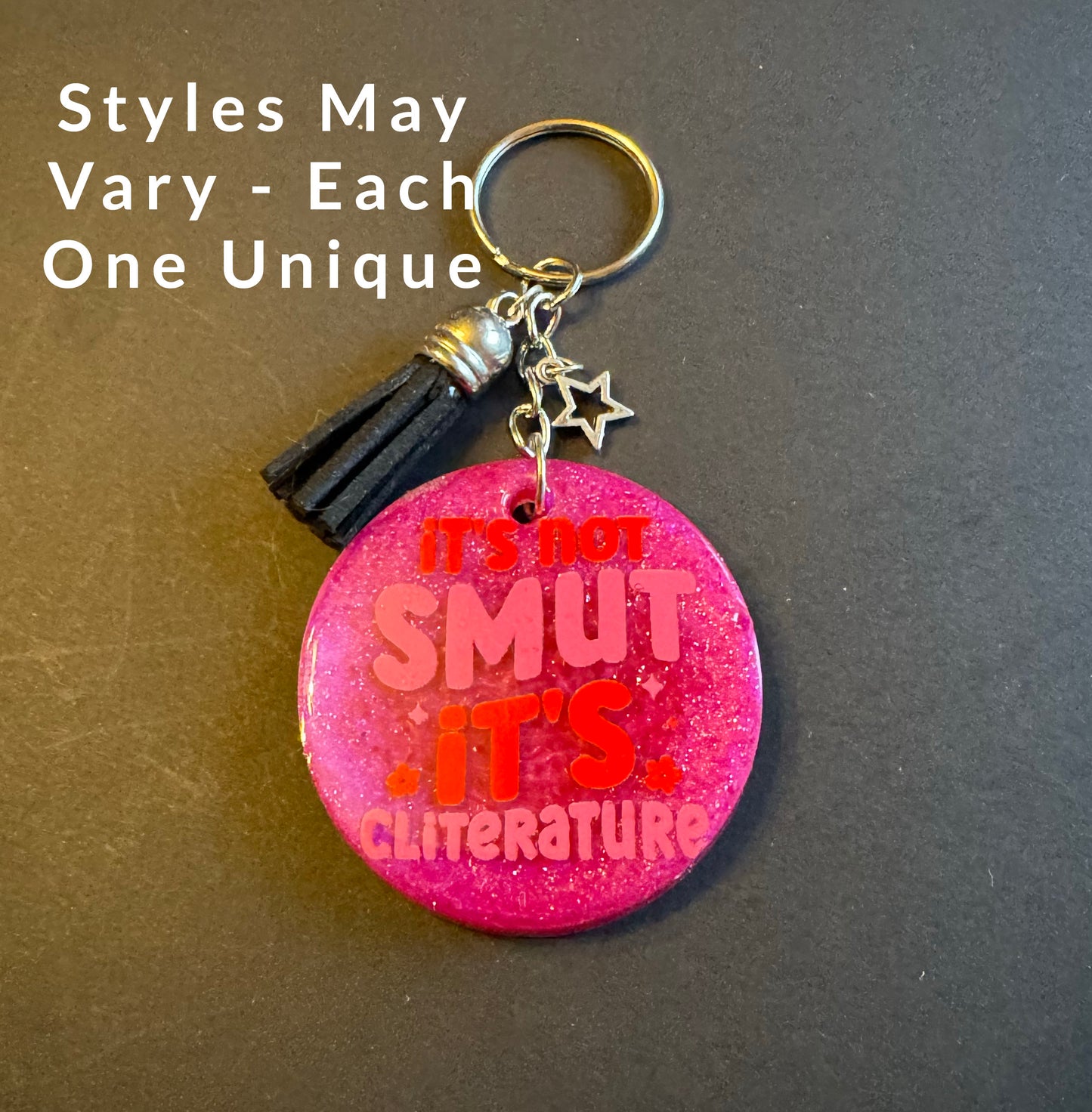 Spicy Bookish Quote Resin Keychain