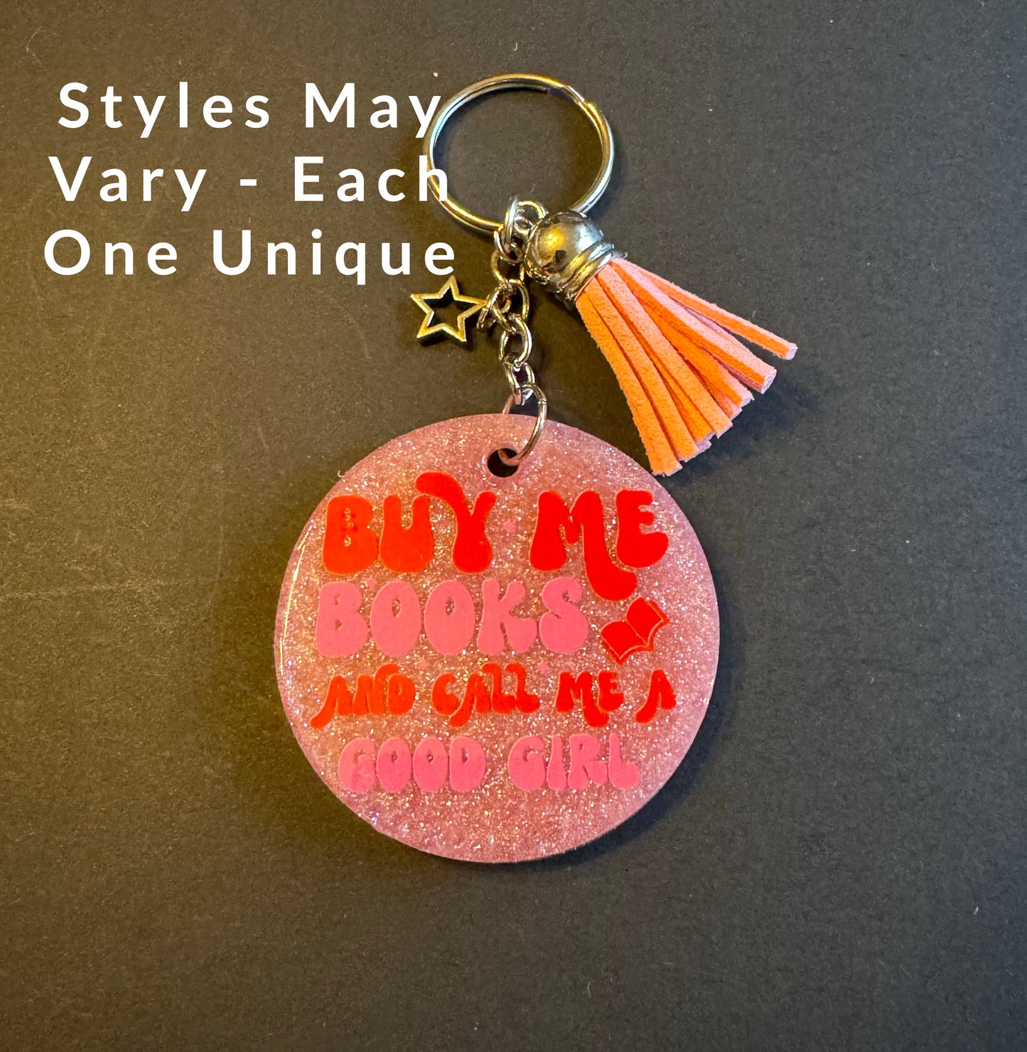 Spicy Bookish Quote Resin Keychain