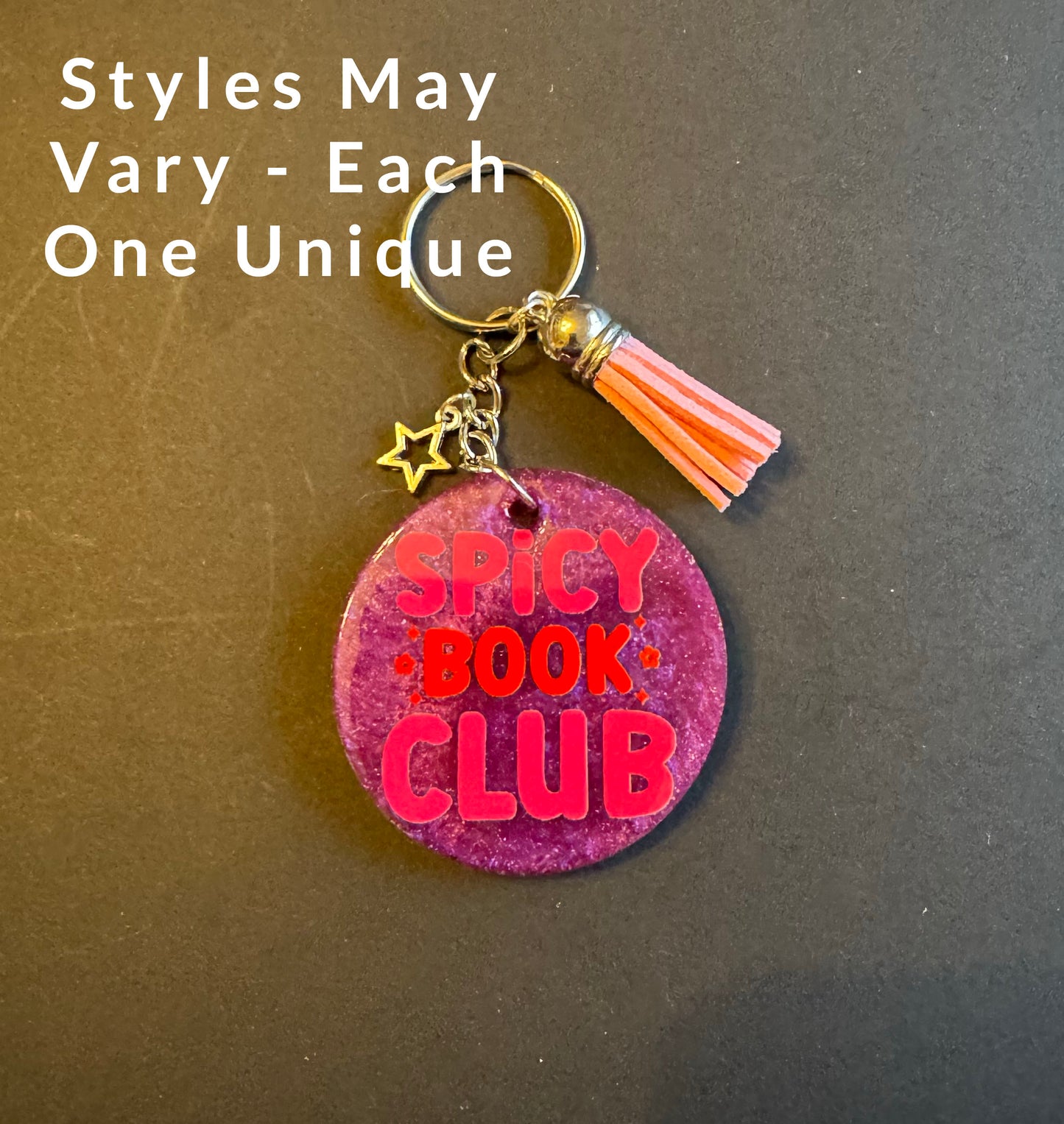 Spicy Bookish Quote Resin Keychain
