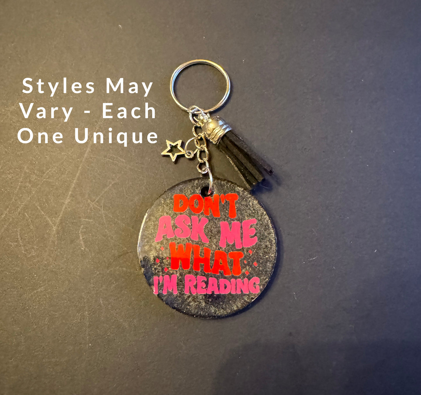 Spicy Bookish Quote Resin Keychain