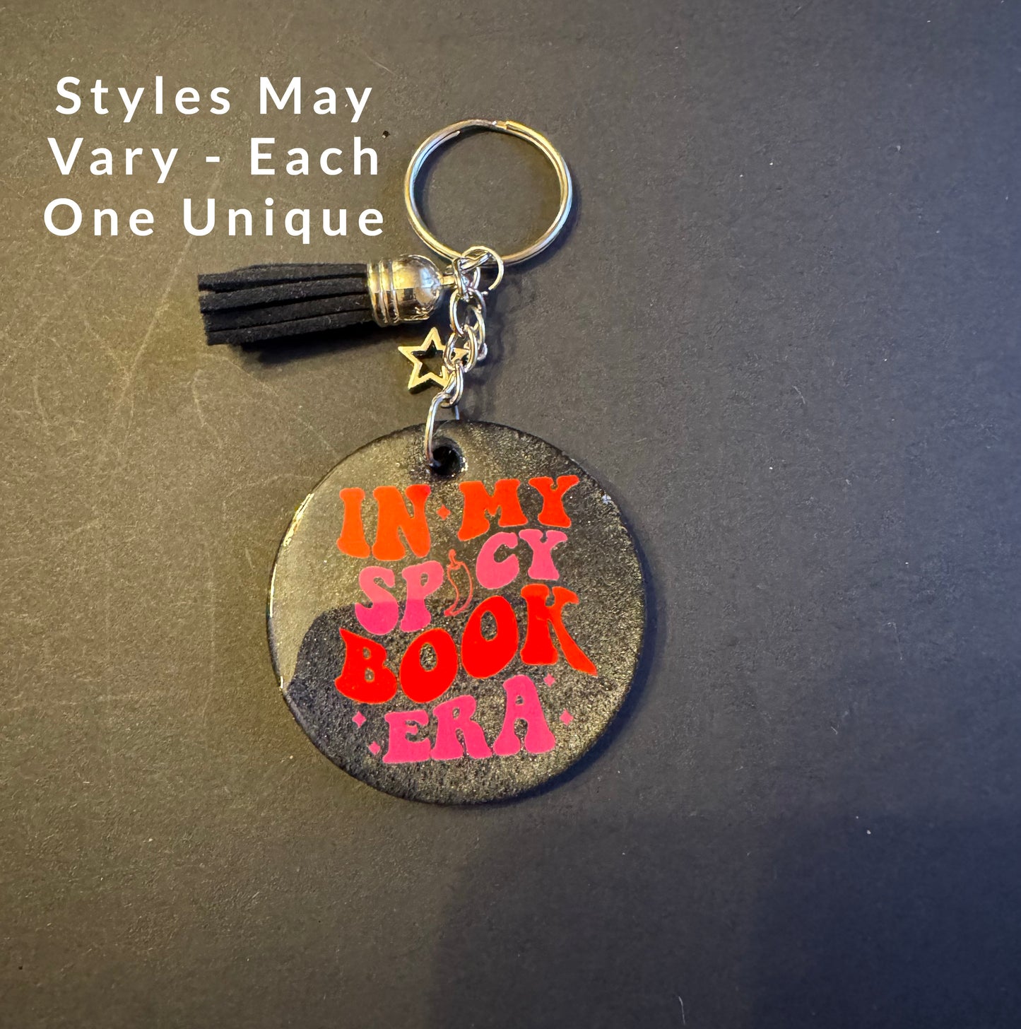 Spicy Bookish Quote Resin Keychain