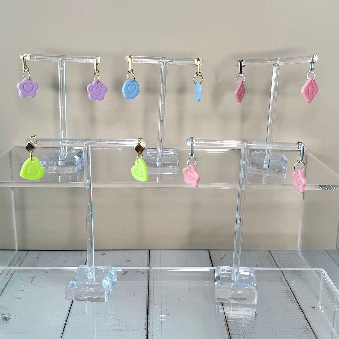 Candy Heart Earrings – Pastel Polymer Clay Collection