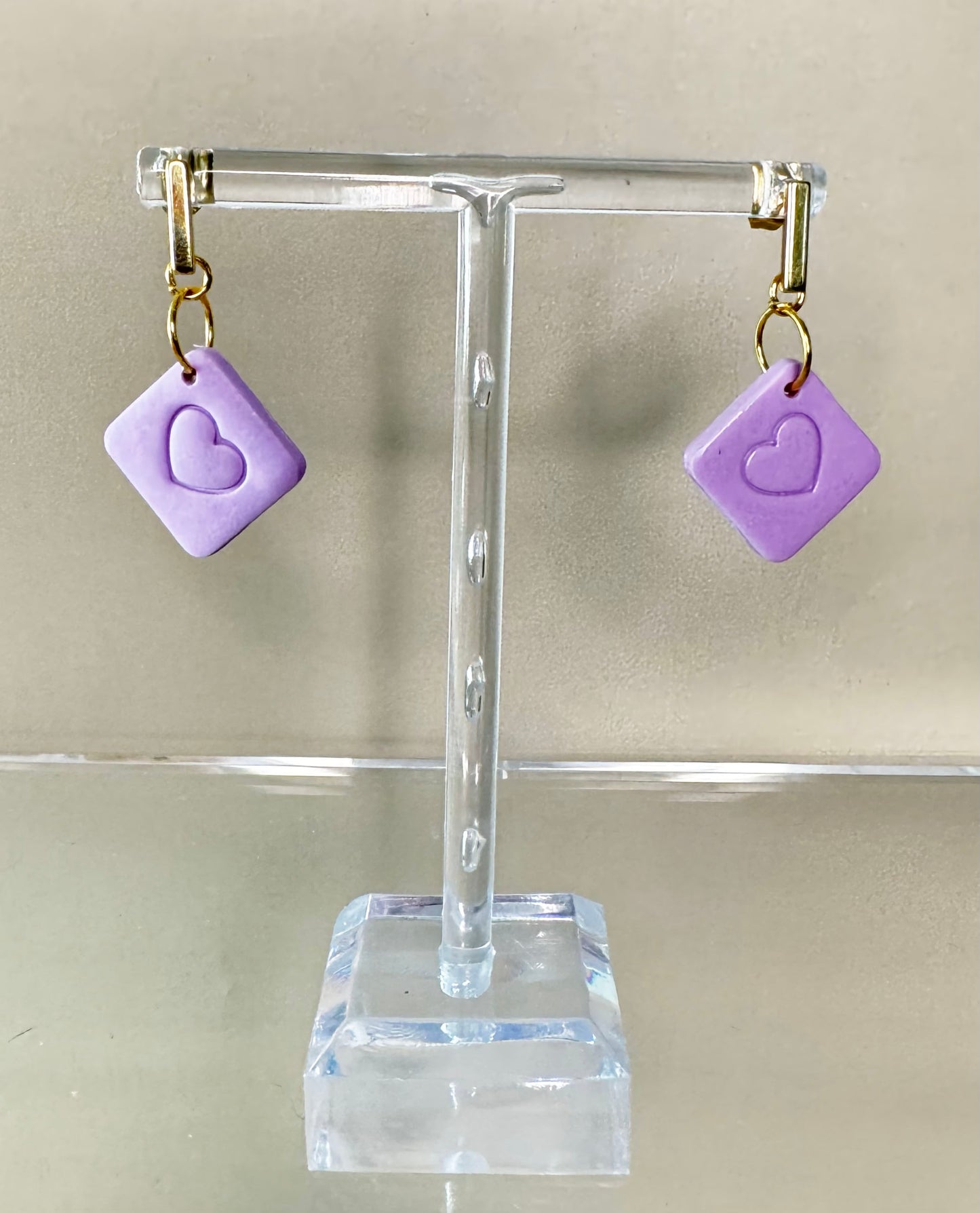 Candy Heart Earrings – Pastel Polymer Clay Collection