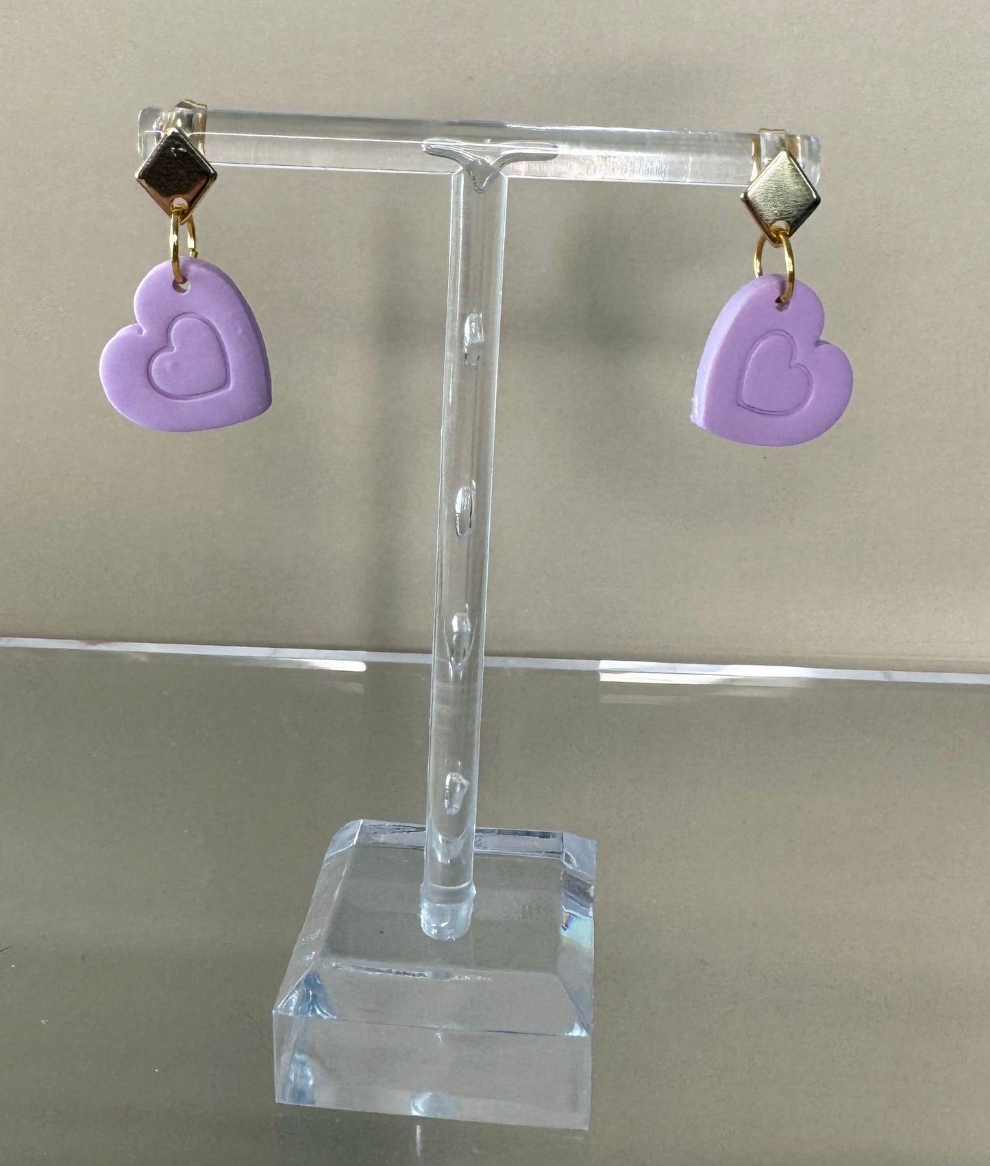 Candy Heart Earrings – Pastel Polymer Clay Collection