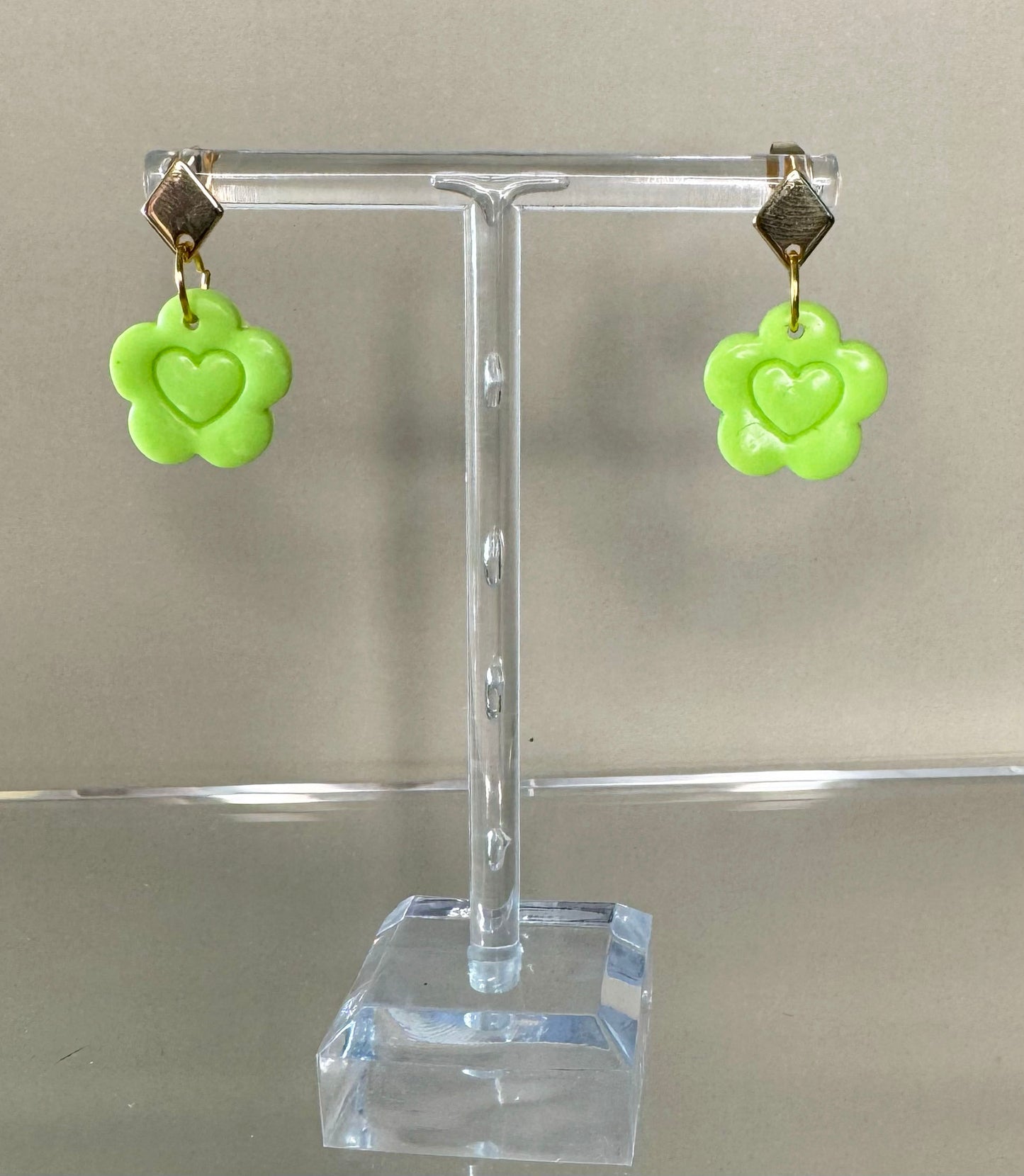 Candy Heart Earrings – Pastel Polymer Clay Collection