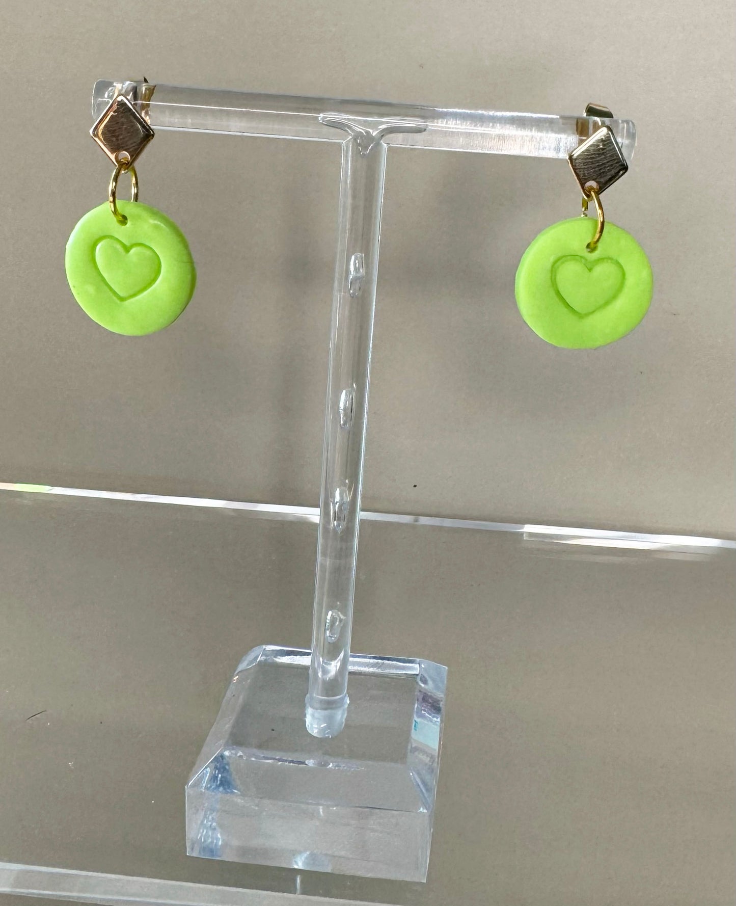 Candy Heart Earrings – Pastel Polymer Clay Collection