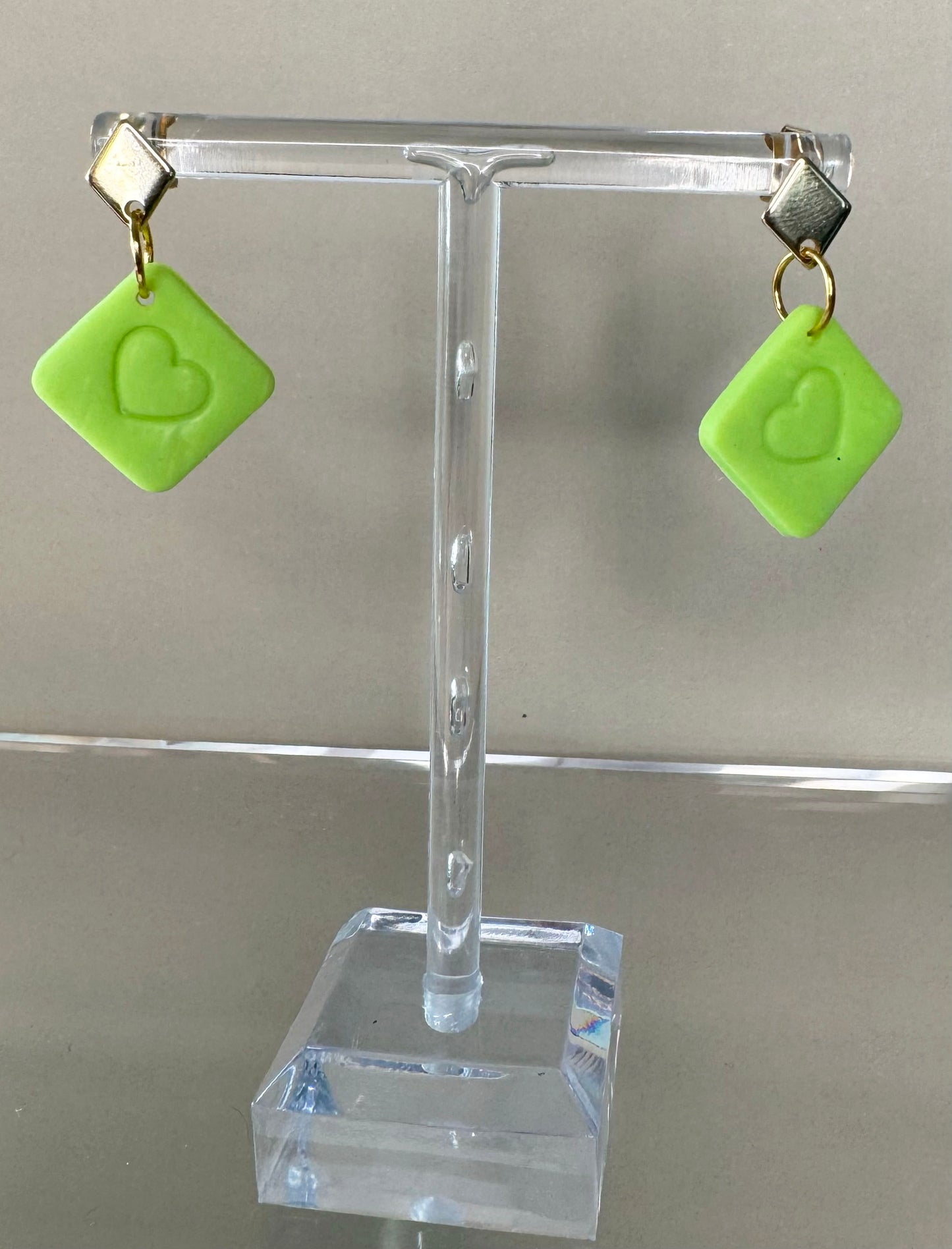 Candy Heart Earrings – Pastel Polymer Clay Collection