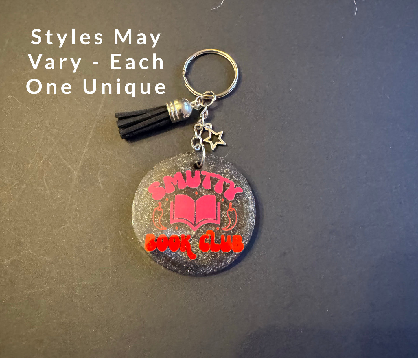 Spicy Bookish Quote Resin Keychain