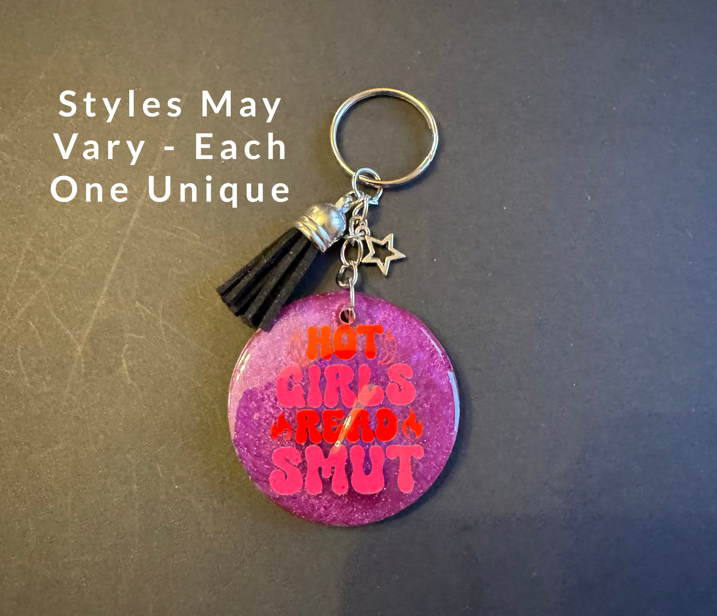 Spicy Bookish Quote Resin Keychain