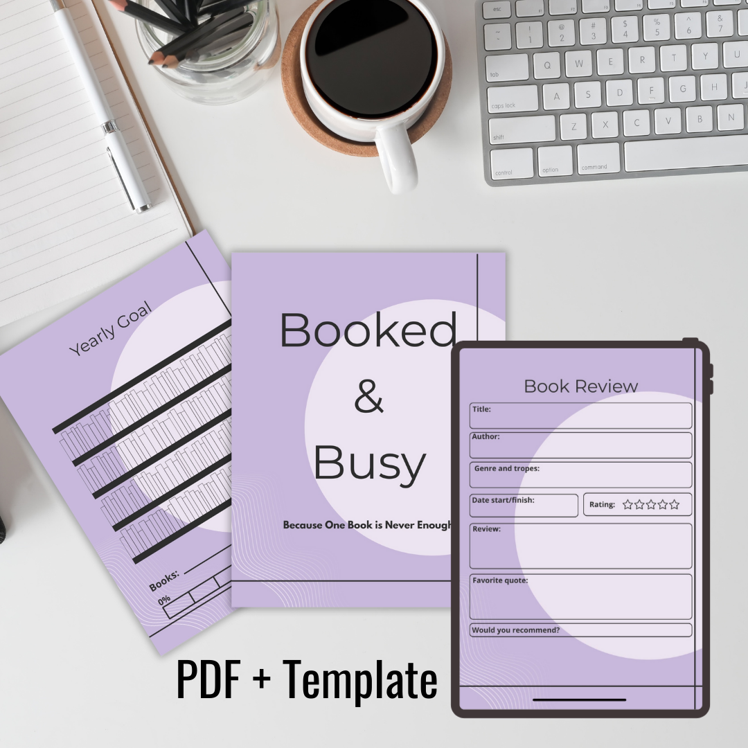 Booked & Busy Reading Journal – Cozy Cottage / Modern / Vintage | Printable PDF & Canva Template