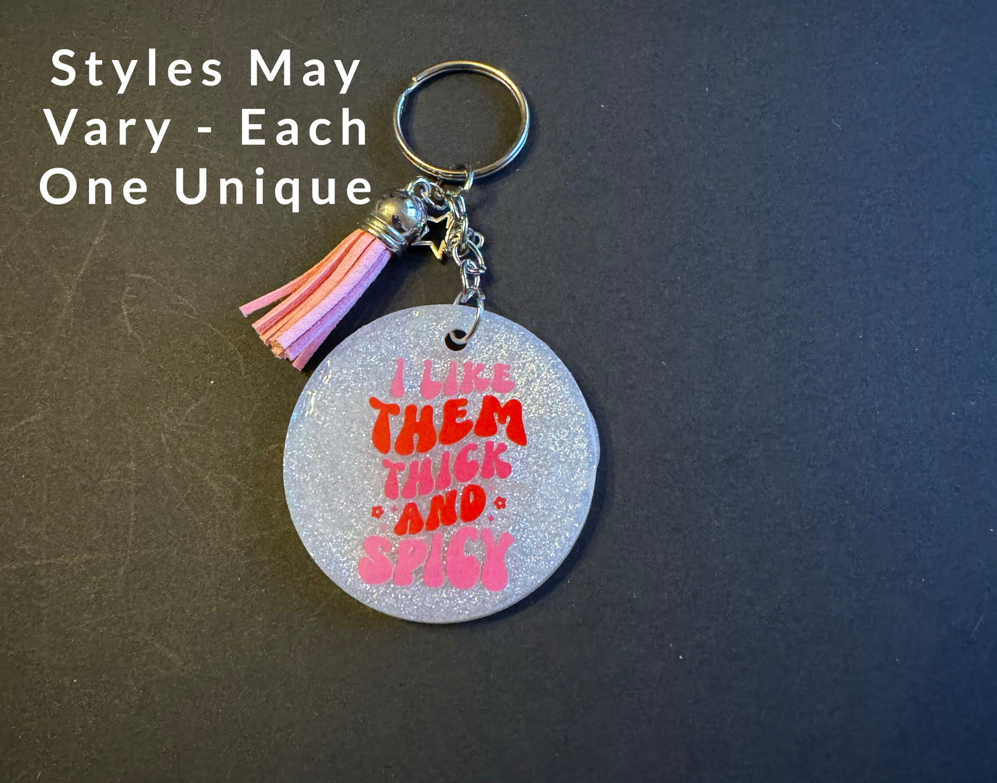 Spicy Bookish Quote Resin Keychain