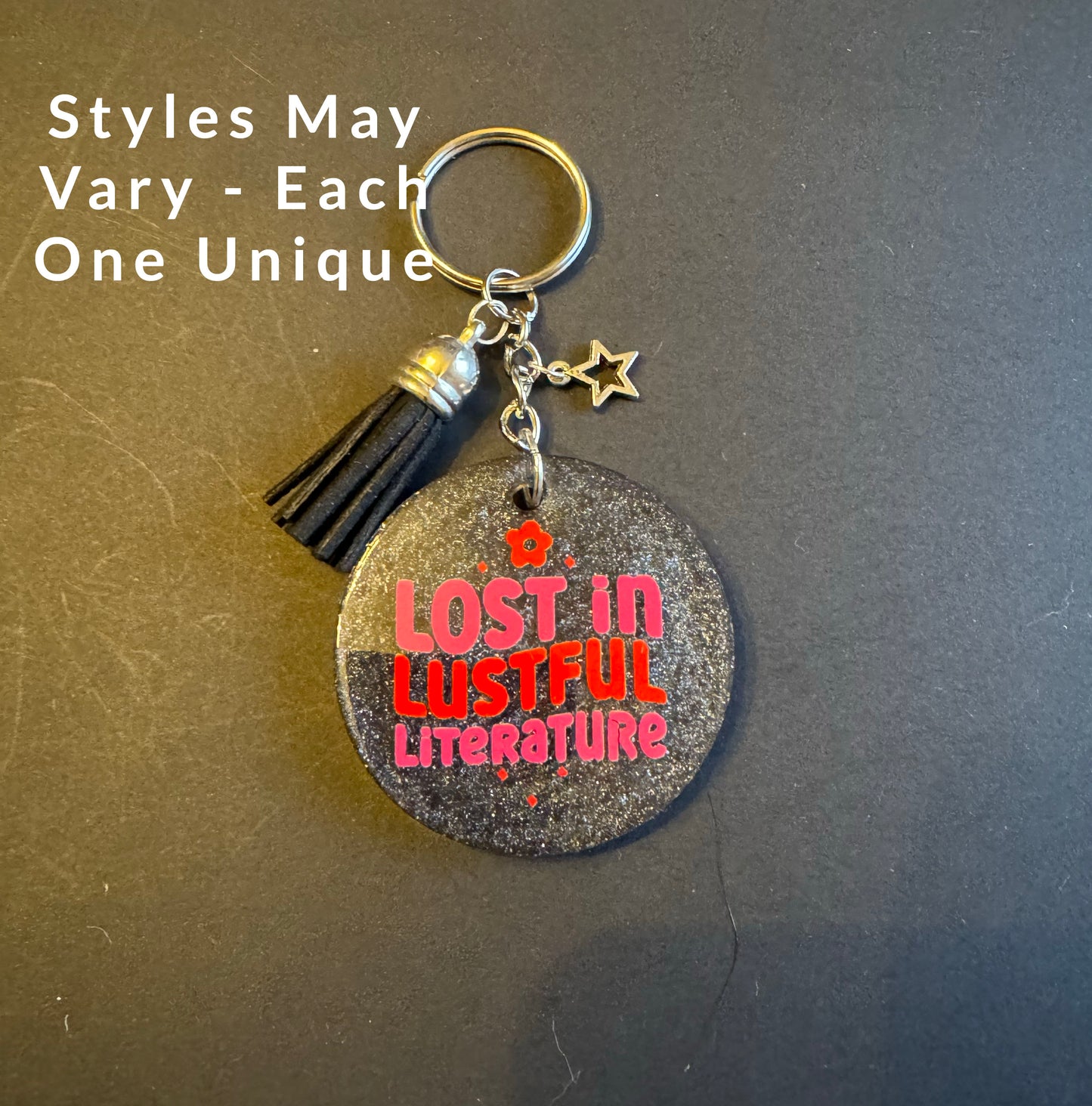 Spicy Bookish Quote Resin Keychain