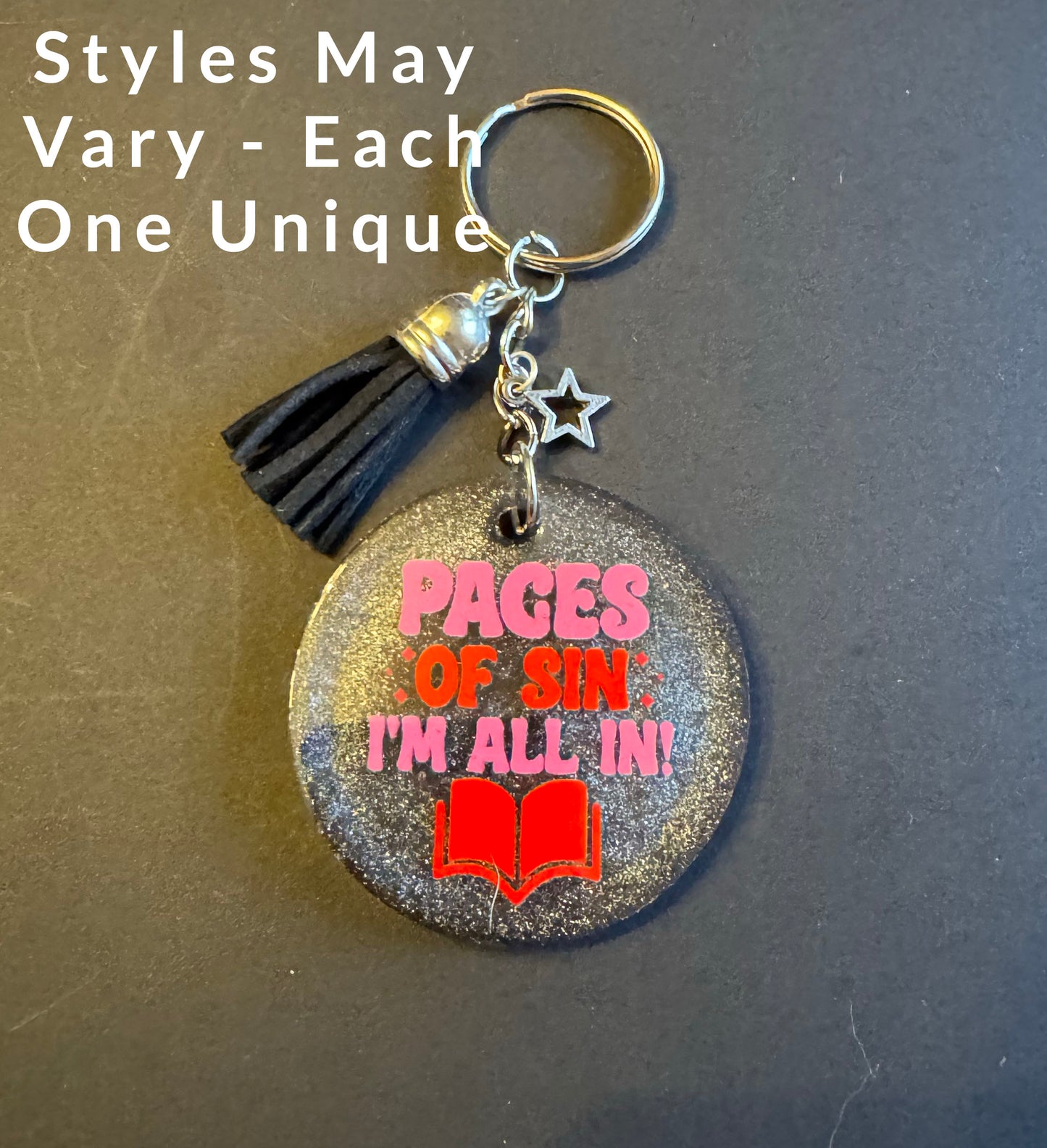 Spicy Bookish Quote Resin Keychain