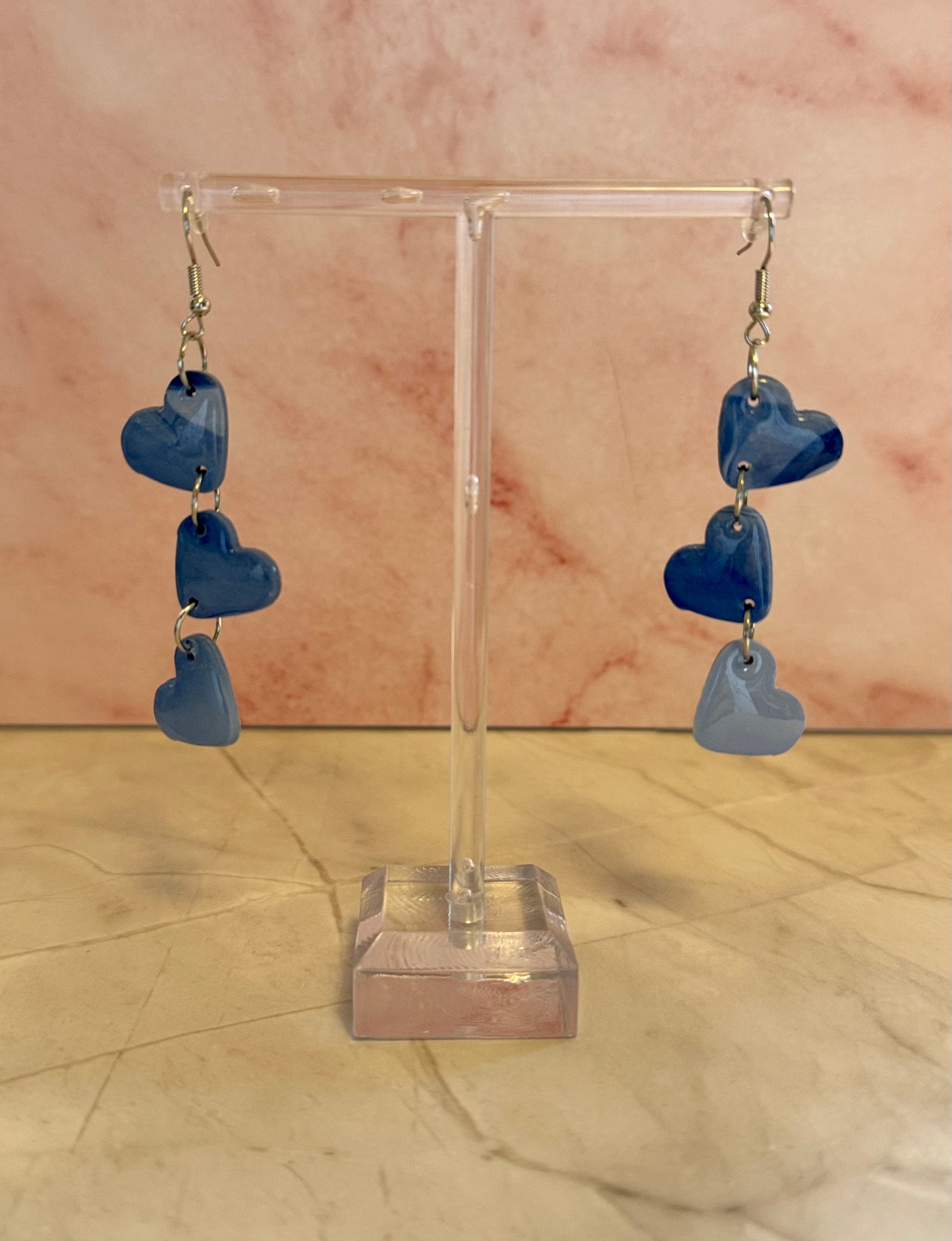 Dreamy Heart Drops – Handmade Cascading Heart Earrings